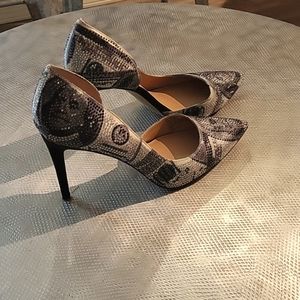 INC International Concepts Kenjay Money Print Stiletto Shoes 9.5
